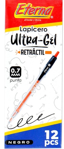 [ET680] ETERNA LAPICERO RETRACTIL NEGRO CAJA x12und 