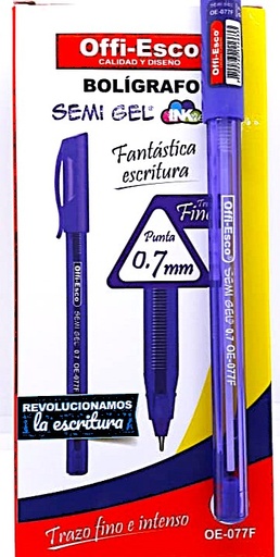 [OE-077F] OFFI-ESCO LAPICERO TAPA 0.7mm X12und MORADO 