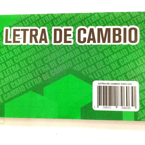 LETRA DE CAMBIO X50H CIO  