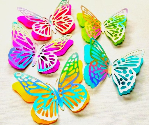 [JJJ253001] MARIPOSA 3D HOLOGRAFICA PLATA