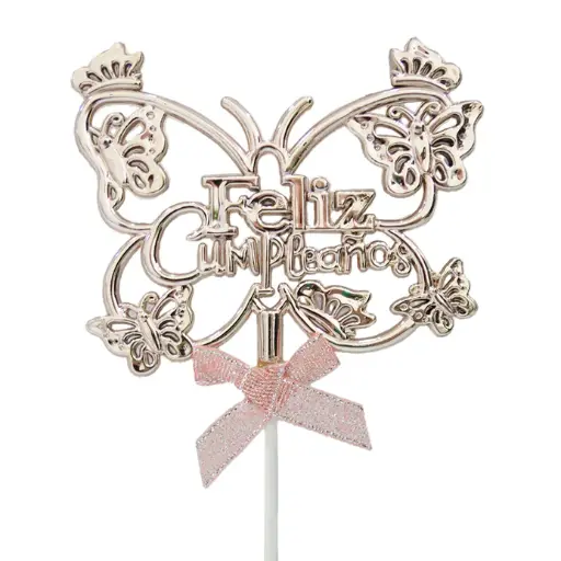 [JJJ253167] DECORACION TOPPER PASTEL CUMPLEAÑOS PALO ROSA