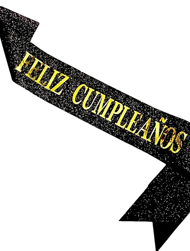 [JJJ253034] BANDA FELIZ CUMPLEAÑOS NEGRA